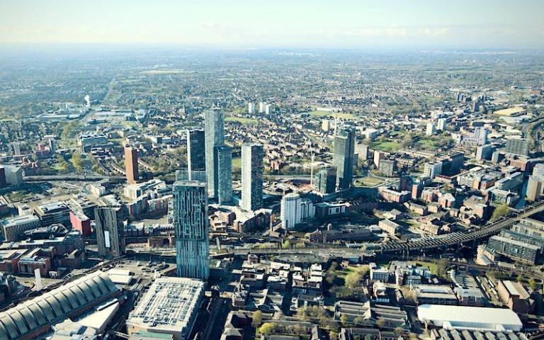 Aerial image of Manchester city