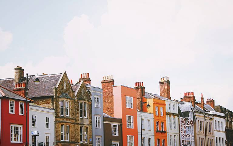 Photo shows a row of terraced houses
