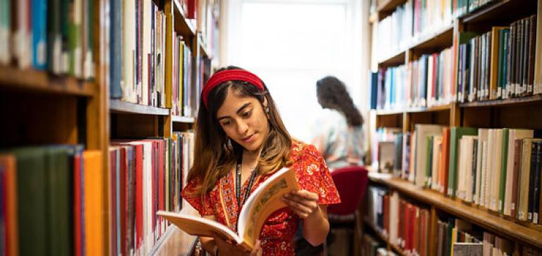A student in the UCL Library