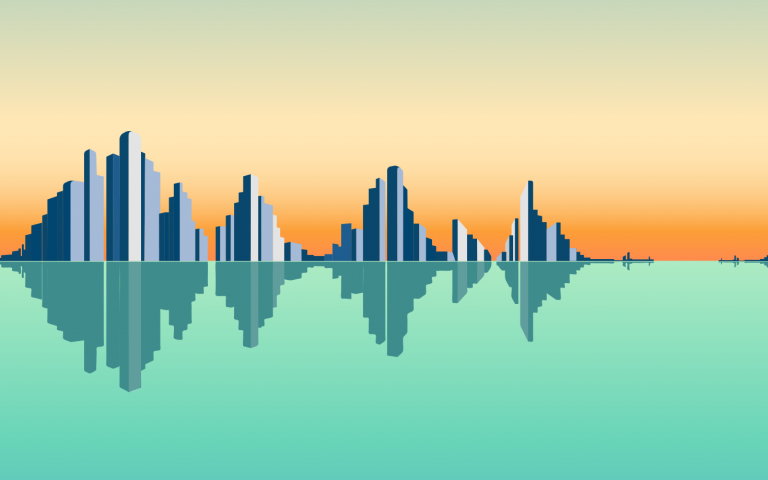 Soundwave mountains illustration