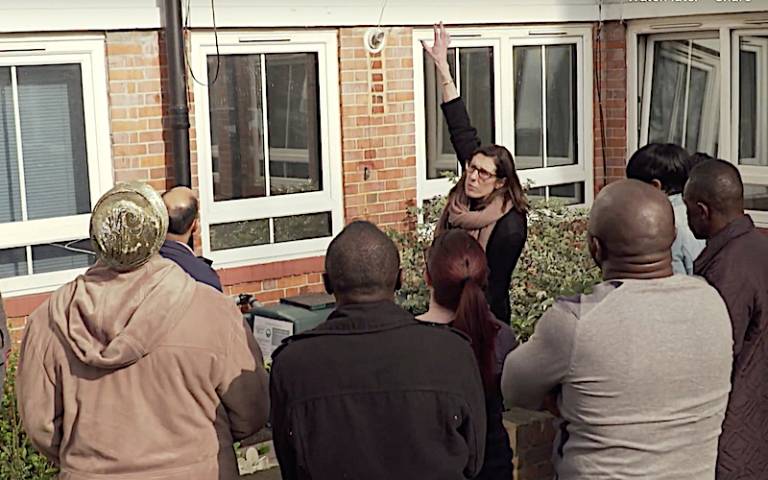 Photo of Charlotte Johnson speaking to stakeholders