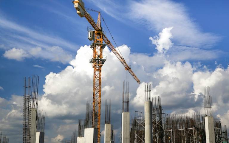 Image of Building Cranes in a city