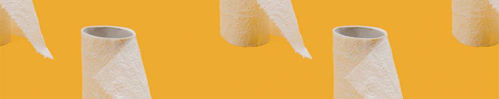 loo roll on yellow background 