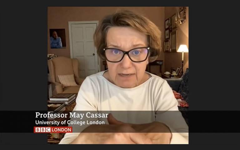 May Cassar speaking on BBC News London