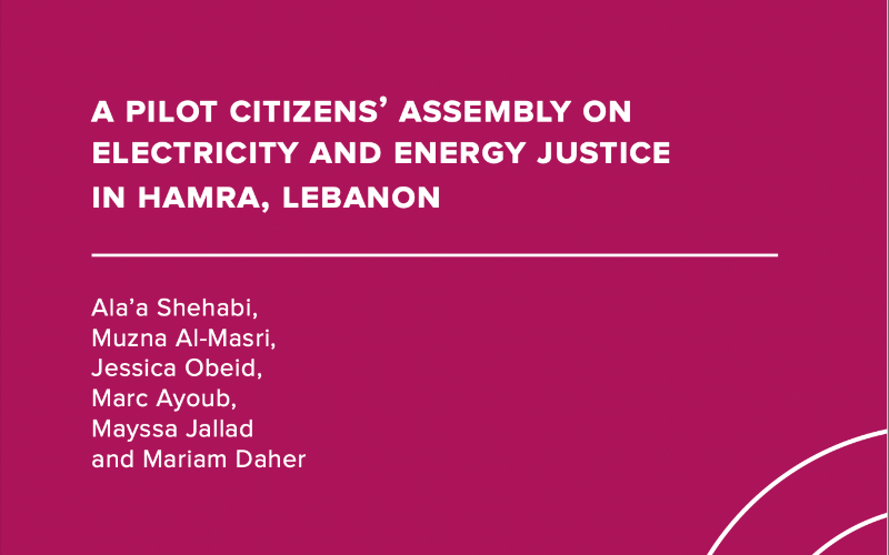 A pilot Citizens' Assembly on Electricity and Energy Justice in Hamra, Lebanon.