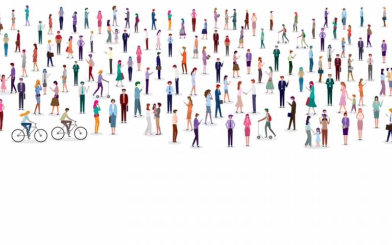 Illustration of crowd of people