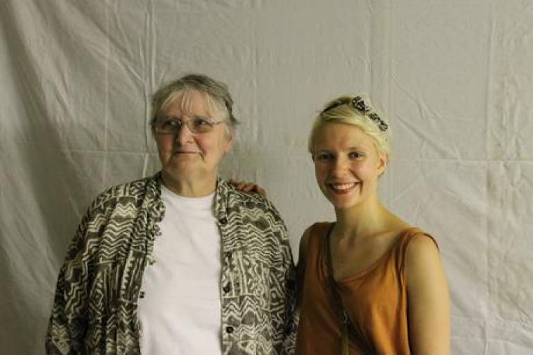 Tuuli Manninen with the Estate's architect