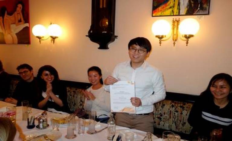 Zheng Wang with his AESOP award