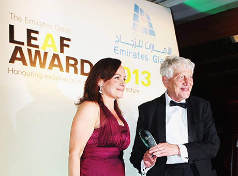 Peter Hall receiving his LEAF Lifetime Achievement Award