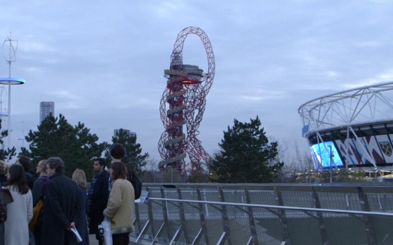 olympic park, walkers and orbit tower