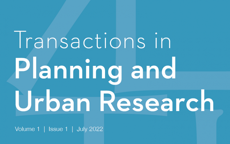 Transactions in Planning and Urban Design Cover