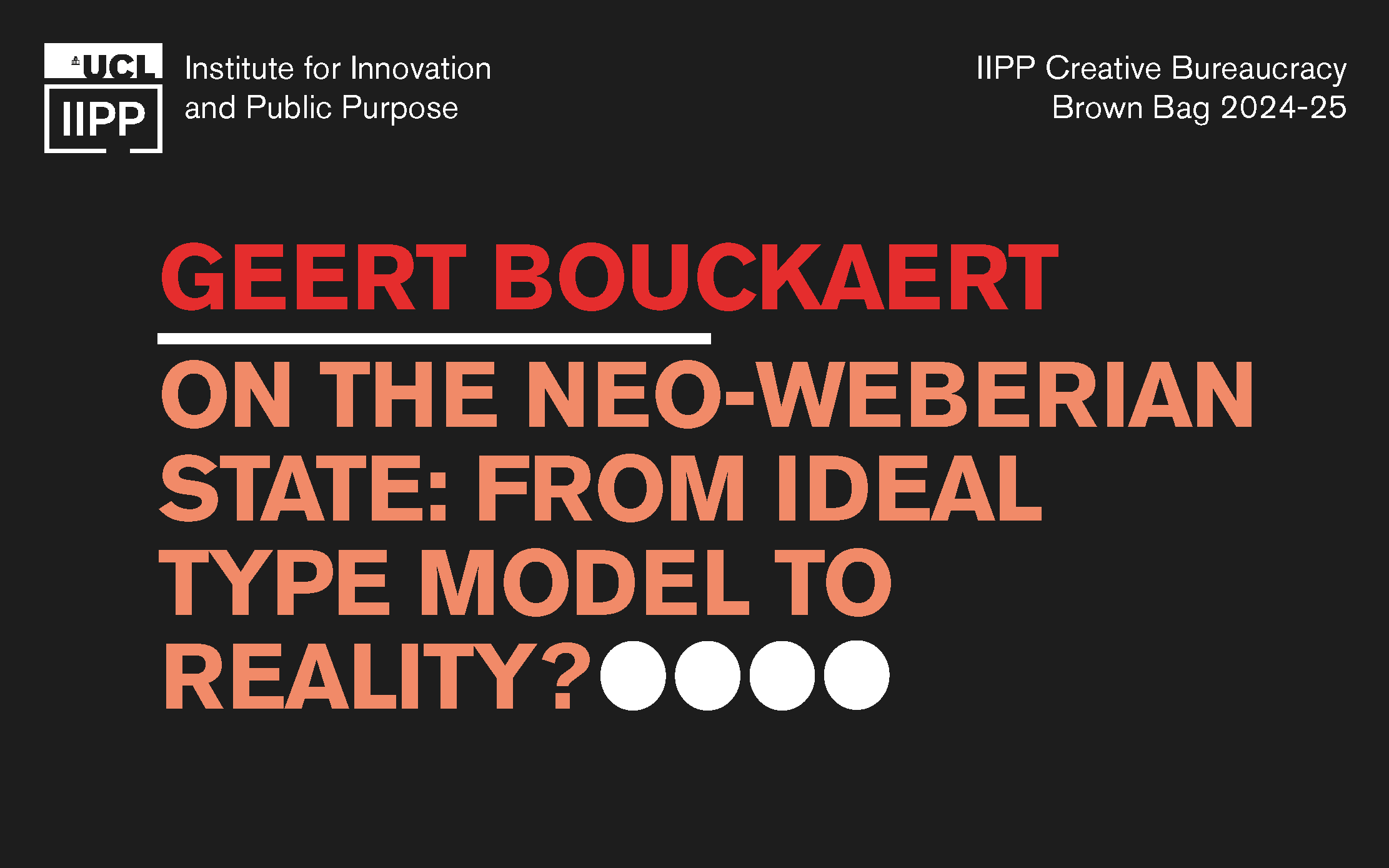 Geert Bouckaert on the Neo-Weberian State