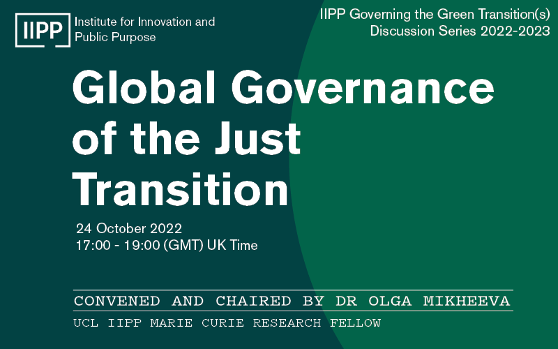 Global Governance of the Just Transition
