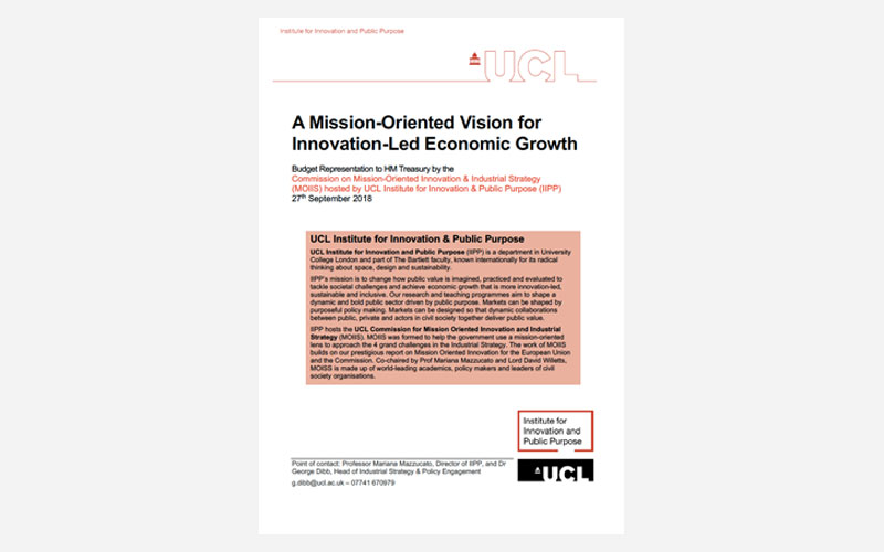 A Mission-Oriented Vision for Innovation-Led Economy