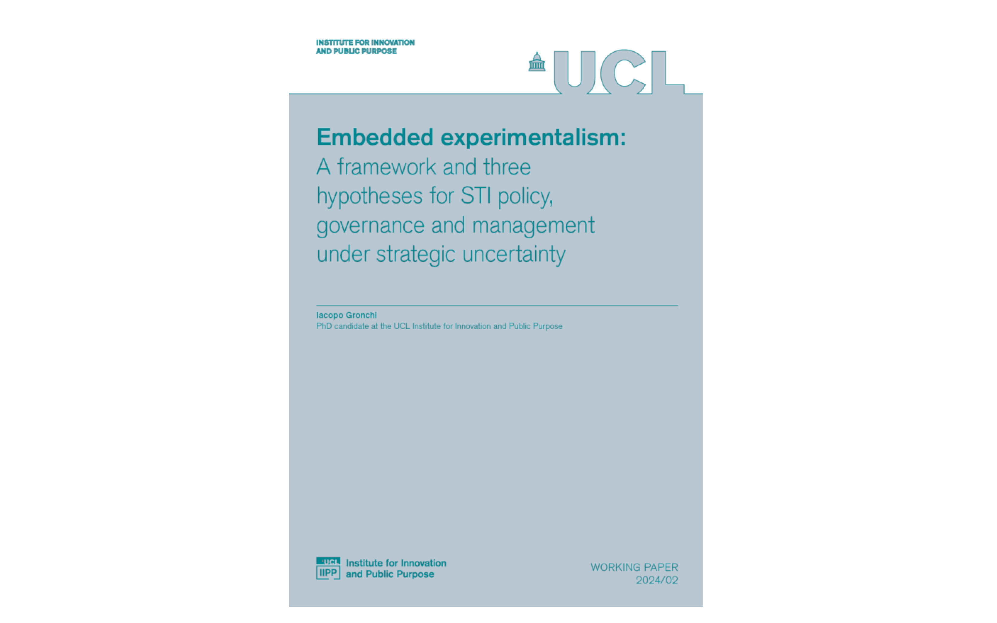 Embedded Experimentalism: A framework and three hypotheses for STI policy, governance, and management under strategic uncertainty report cover