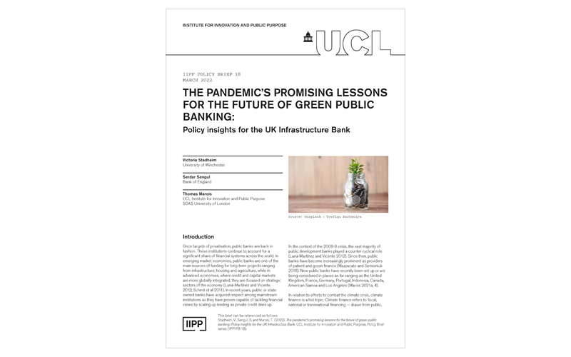THE PANDEMIC’S PROMISING LESSONS FOR THE FUTURE OF GREEN PUBLIC BANKING: