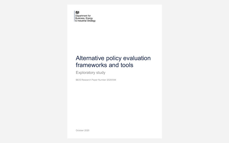 Alternative policy evaluation frameworks and tools