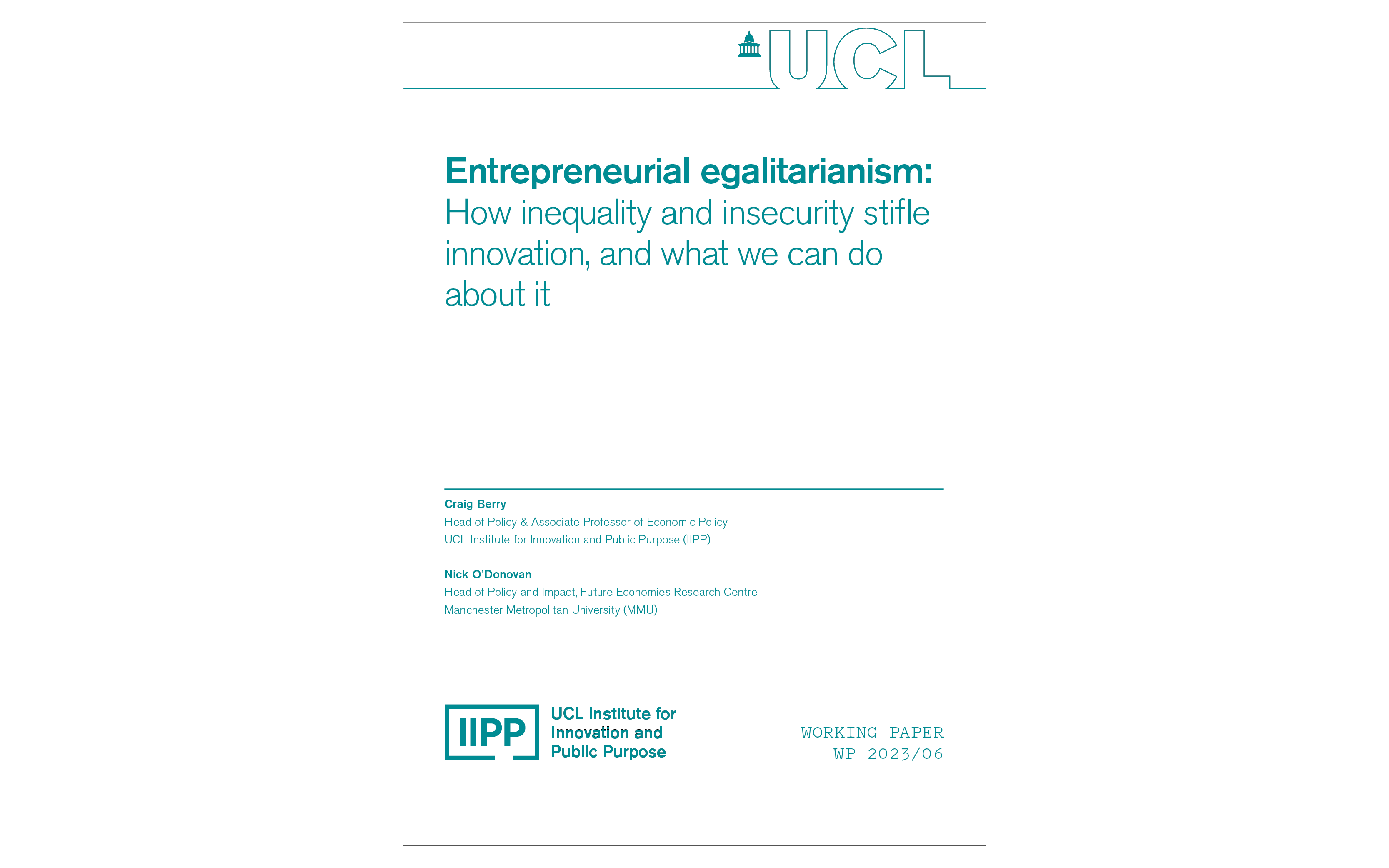 Entrepreneurial egalitarianism
