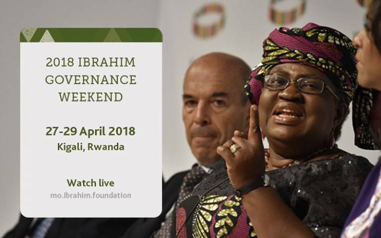 Picture shows panellists at the 2015 Ibrahim Governance Weekend. The 2018 Ibrahim Governance Weekend is 27-29 April 2018 in Kigali, Rwanda. Watch live at mo.ibrahim.foundation