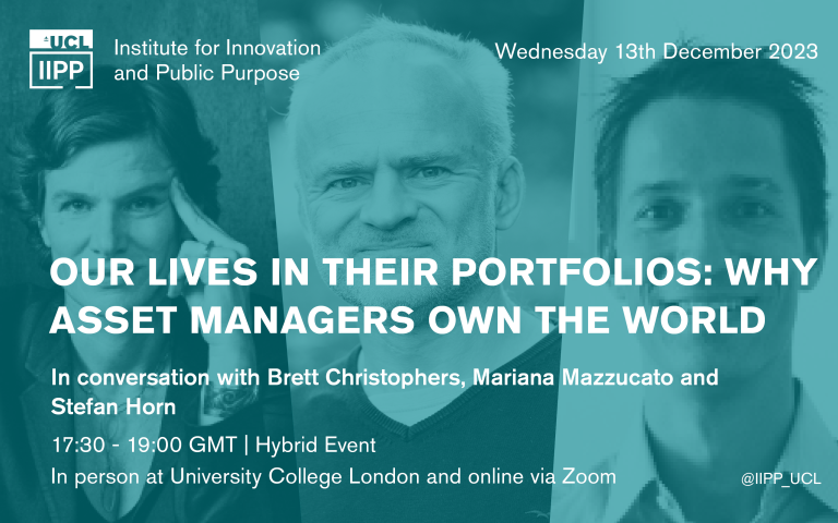 Prof. Brett Christophers in conversation with Prof. Mariana Mazzucato and Stefan Horn