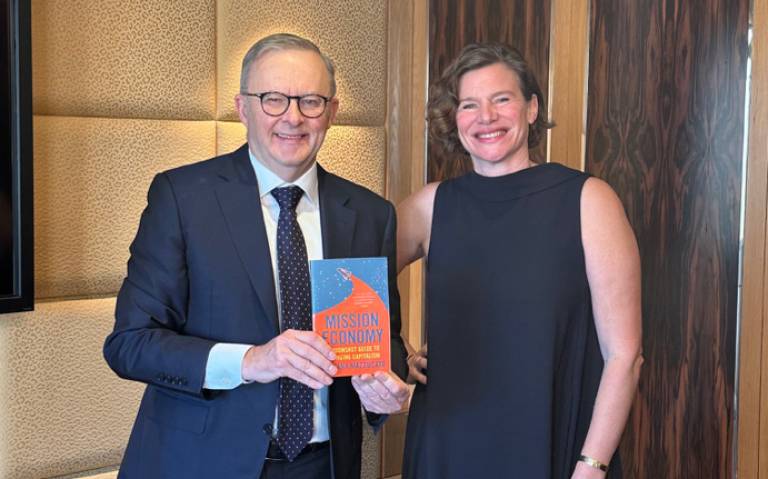 Professor Mazzucato Meets with Australian PM Anthony Albanese during Whistlestop Tour of Australia 