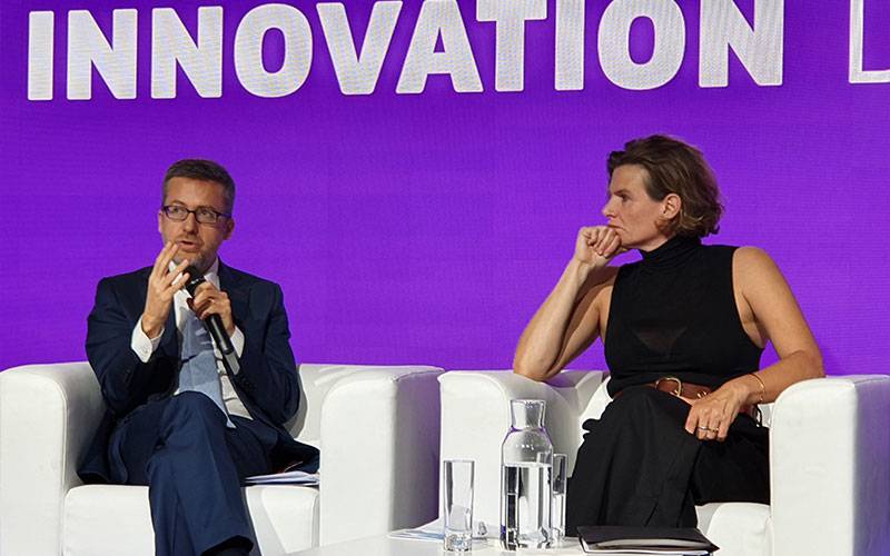 Carlos Moedas and Mariana Mazzucato in Brussels