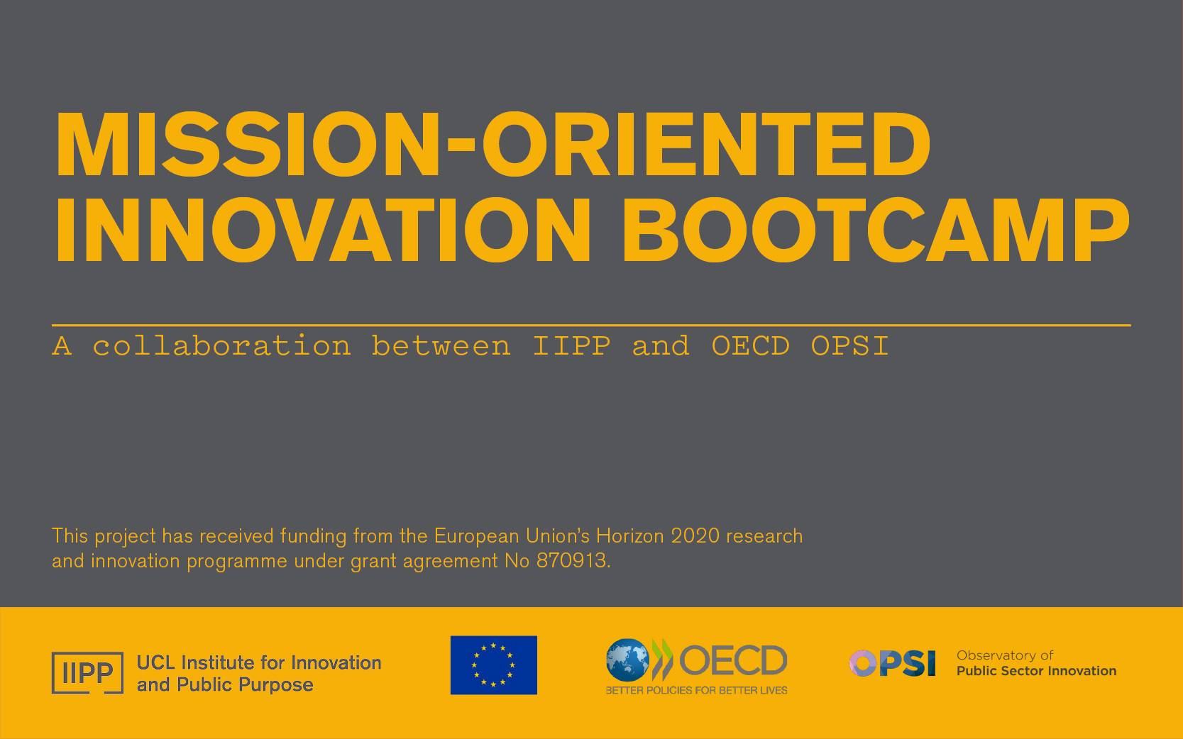 Mission-oriented innovation bootcamp