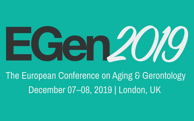 EGen 2019 conference logo. Text says: The European Conference of Ageing and Gerontology, December 7-8 2019