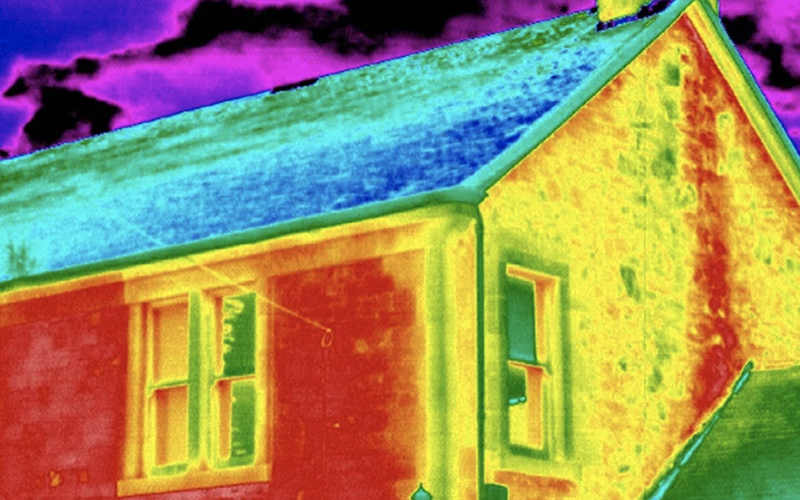thermal energy image of house