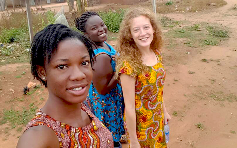 Fanny Froehlich and here two research assistants in Ghana