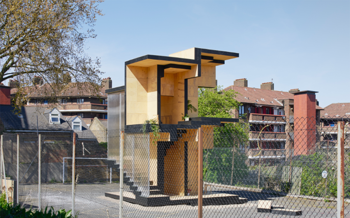 modular house in urban playground