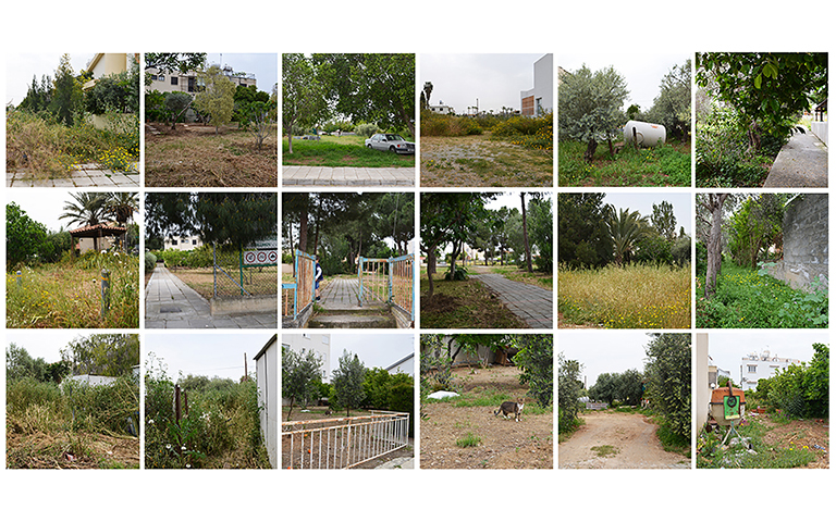 Photographs of public leftover sites, produced as by-products of urban sprawl, in the suburban area of Nicosia