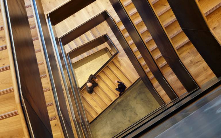 The new staircase at 22 Gordon Street, seen from above