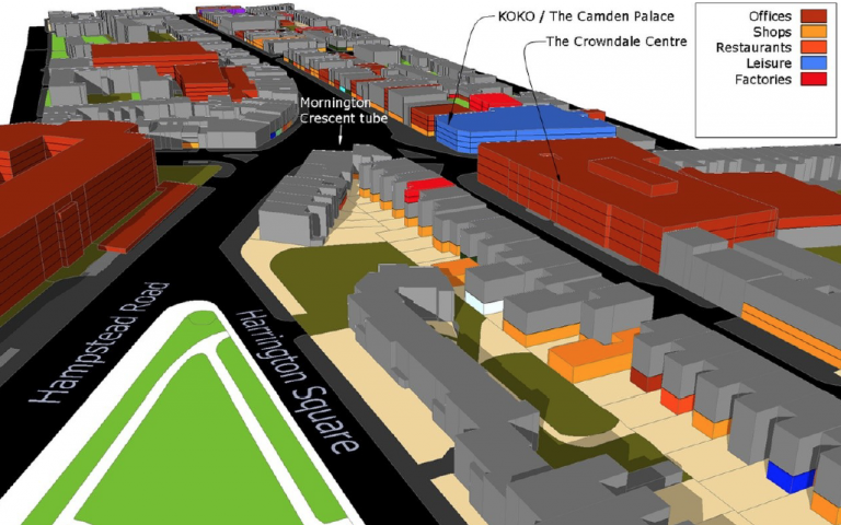 3D map of an area of Camden
