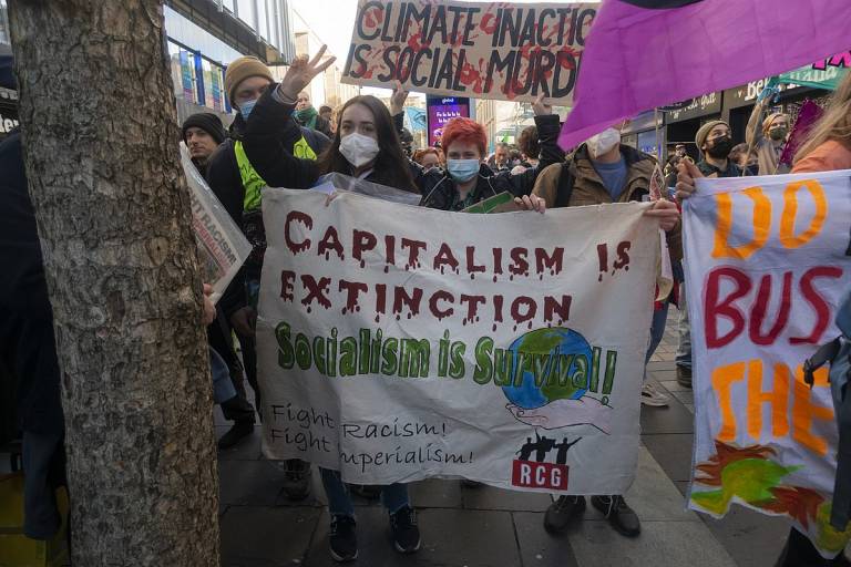Protestors in Glasgow for COP26, November 2021
