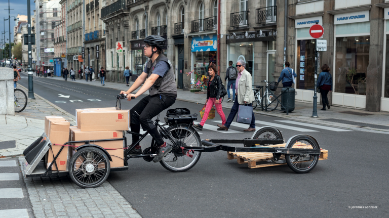 Sustainable transport in Rennes, France.