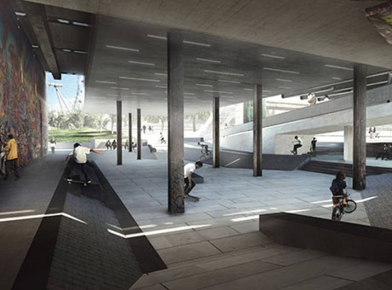 Final design of new skate space at Southbank Centre by SNE Architects