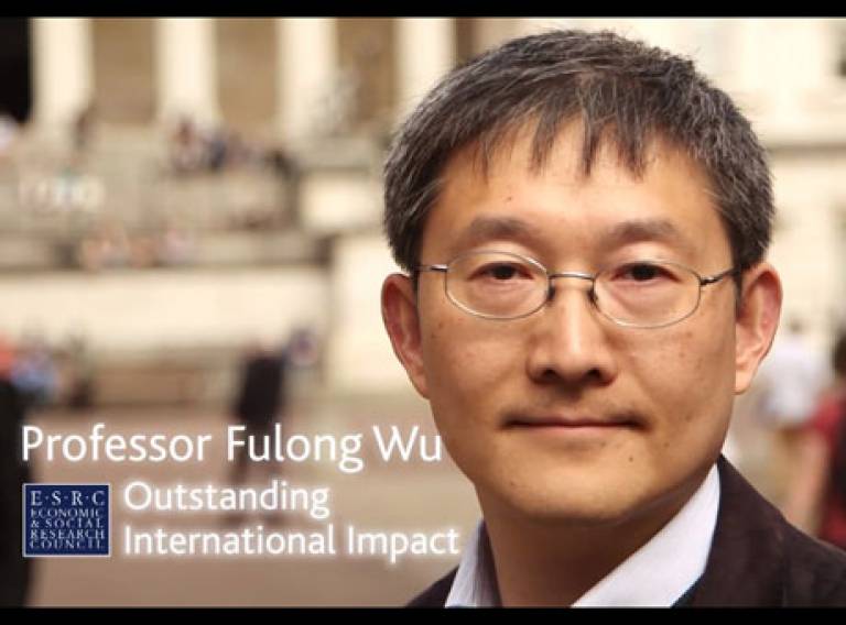 Prof. Fulong Wu, winner of ESRC Outstanding International Impact Prize 2013