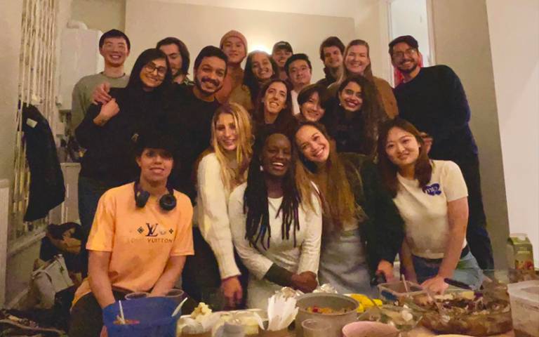 Students at a shared cultural dinner