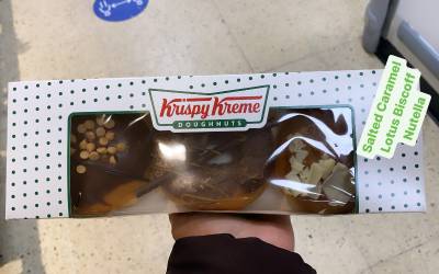 Image of 3 krispy kreme doughnuts