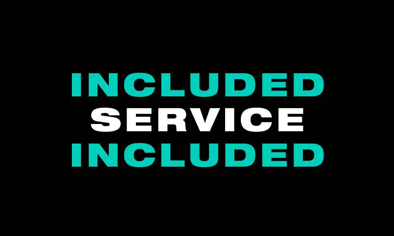 Graphic design that reads "service included"