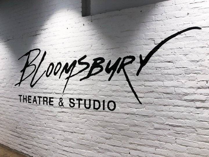 white wall with text: Bloomsbury Theatre and Studio
