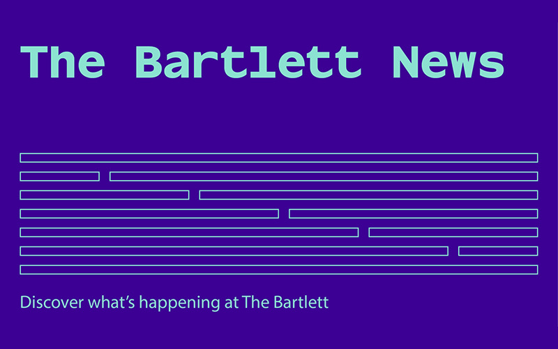 Text on a purple background that reads The Bartlett news Discover what's happening at The Bartlett