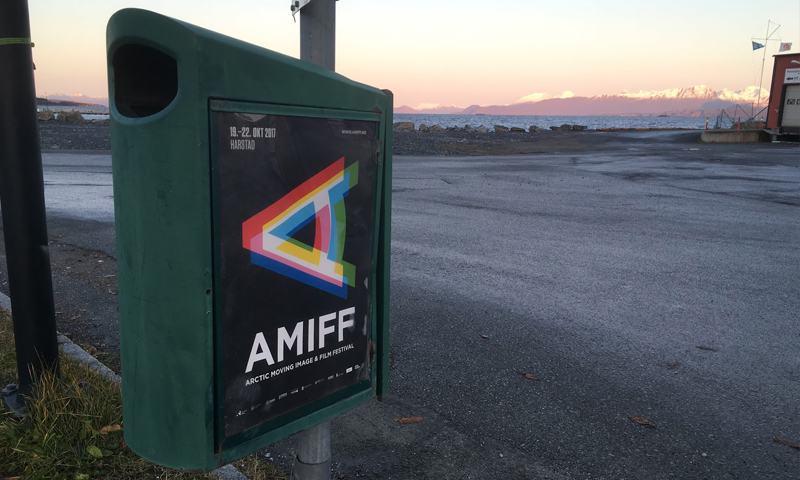 AMIFF (Arctic Moving Image and Film Festival) 2017 sign Harstad Photo by Ollie Palmer