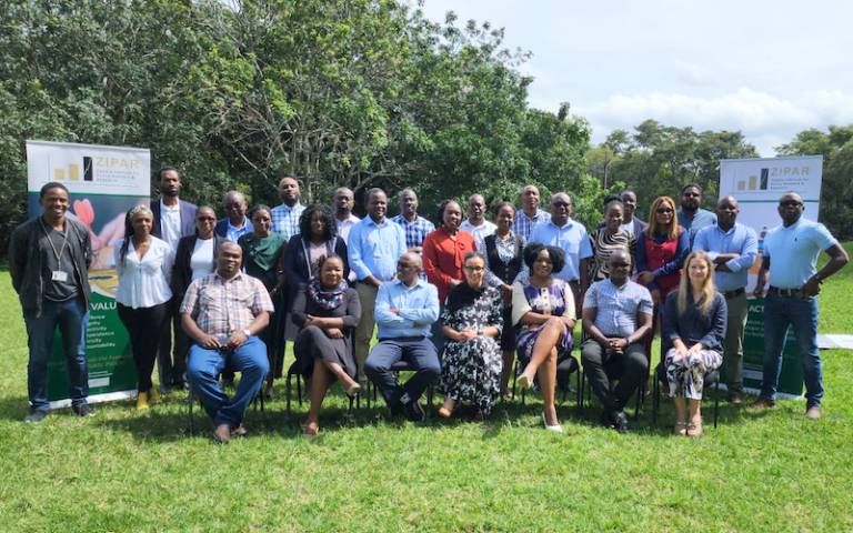 group photograph form Climate Compatible Growth programme event in Zambia April 2023