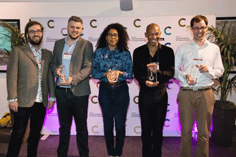 Christophe McGlade (R) wins UCL Media Award 2015