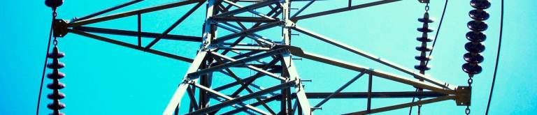 Electricity pylon form beneath