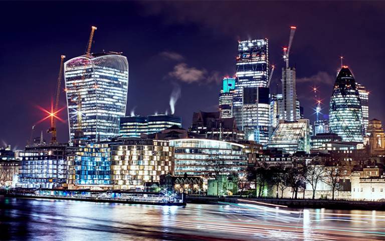 City of London at night 