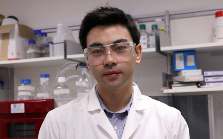 Ben Barnes in UCL Biochemical Engineering laboratory