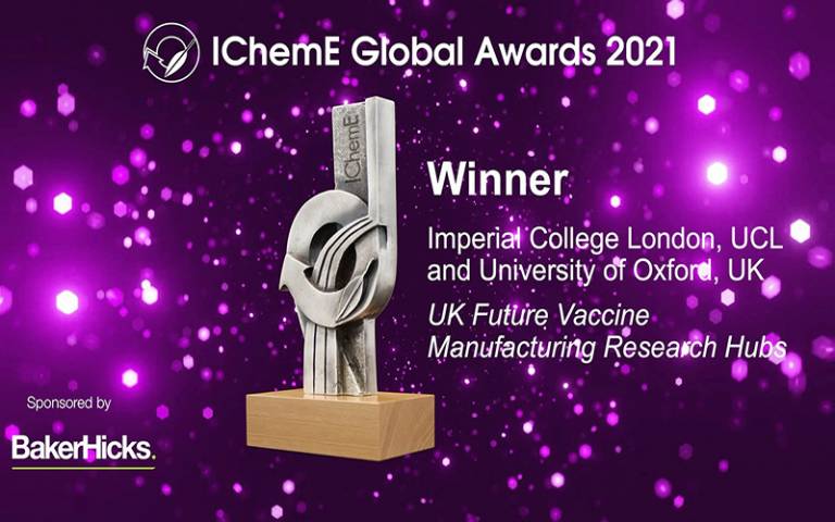 IChemE Award Winners event slide October 2021 - UKVN Vaccine Hubs Win IChemE Global Award 